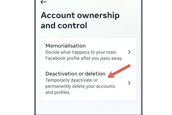 deactivation or deletation how to delete fb en